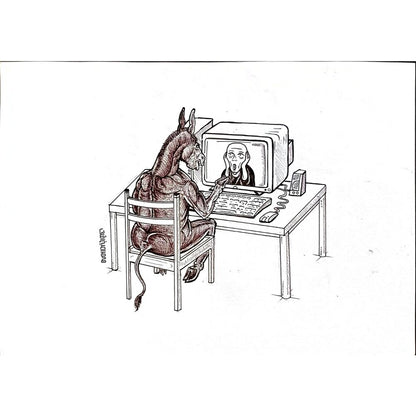 Mohammad Amin Aghaey 29x21cm Orijinal Karikatür BOD05557