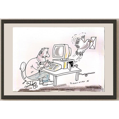Jan Tomaschoff 29x21cm Orijinal Karikatür BOD05558