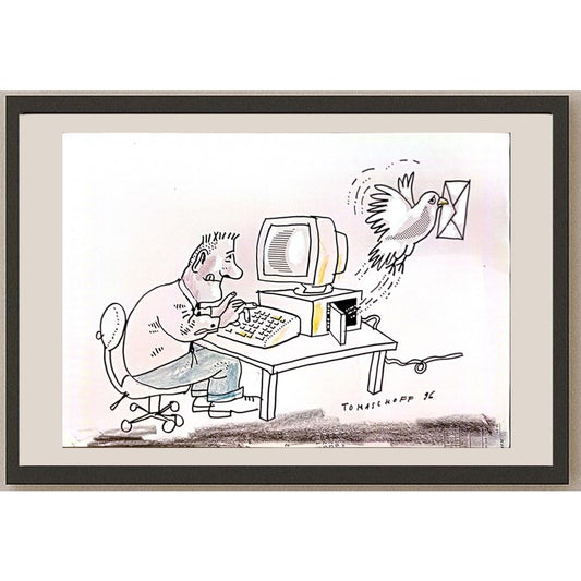 Jan Tomaschoff 29x21cm Orijinal Karikatür BOD05558