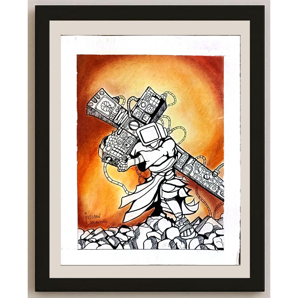 Josuran Oscar 29x21cm Orijinal Karikatür BOD05559