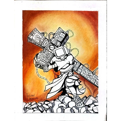 Josuran Oscar 29x21cm Orijinal Karikatür BOD05559