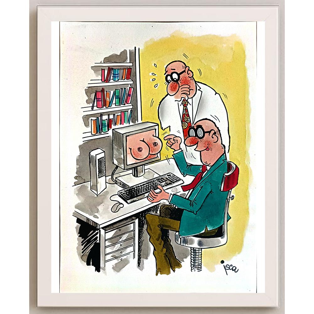 Emilio Isca 29x21cm Orijinal Karikatür BOD05567