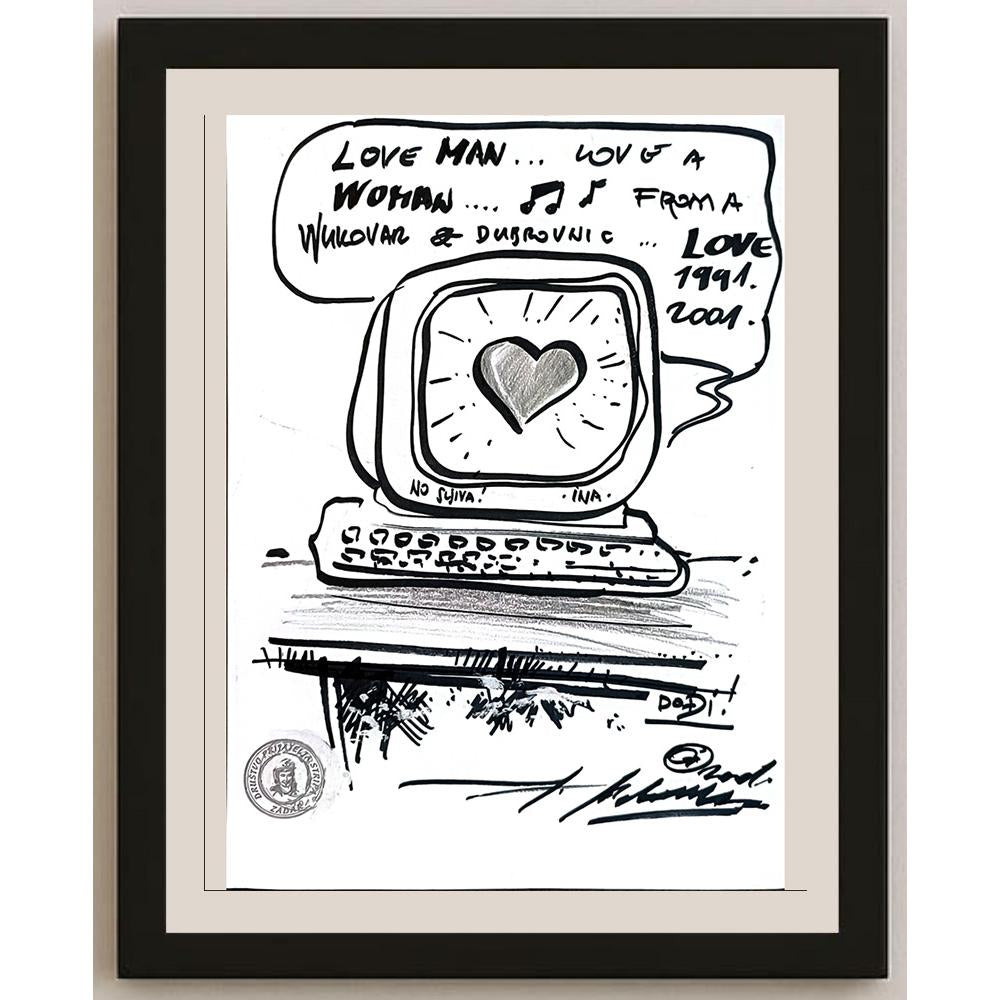 Julije Jelaska 29x21cm Orijinal Karikatür BOD05568