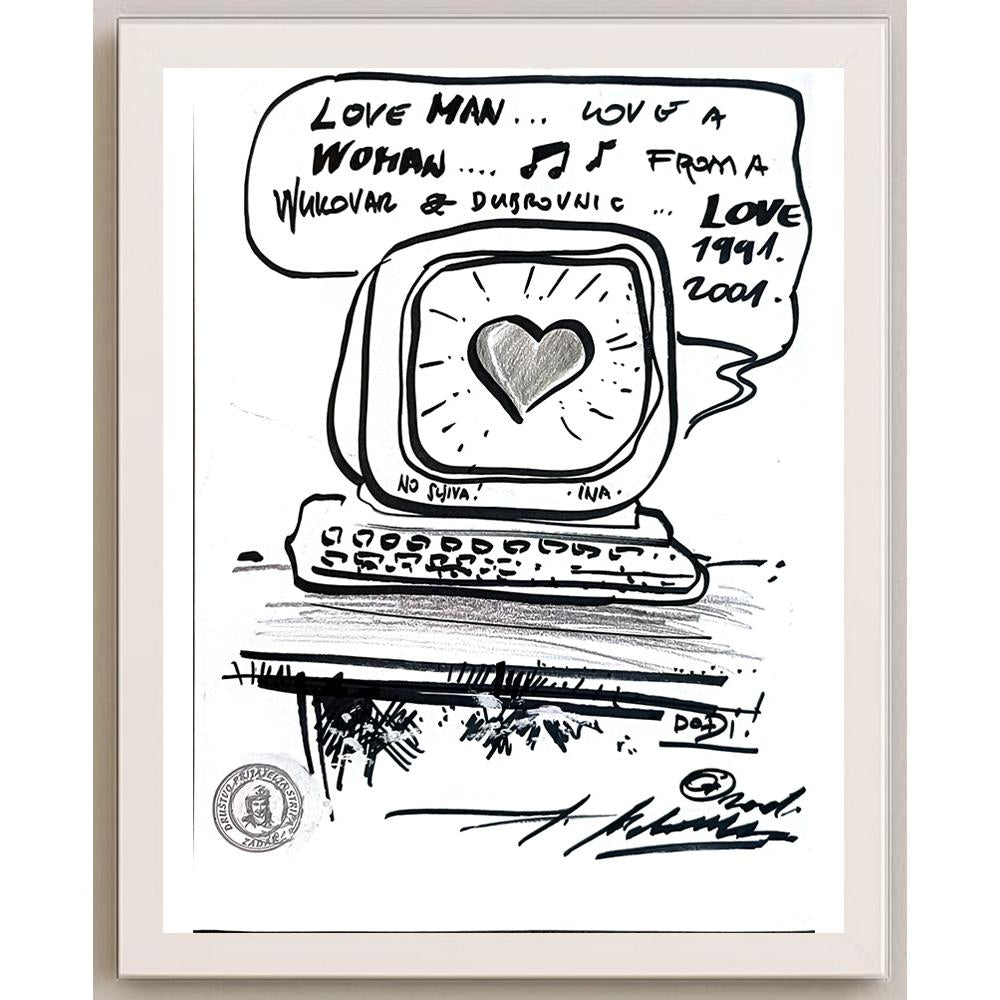 Julije Jelaska 29x21cm Orijinal Karikatür BOD05568
