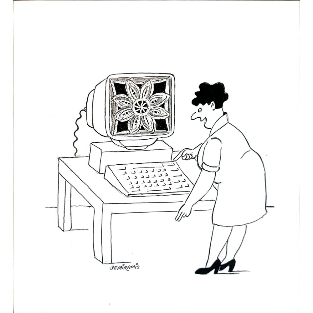Semiramis Aydınlık 24x22cm Orijinal Karikatür BOD05569