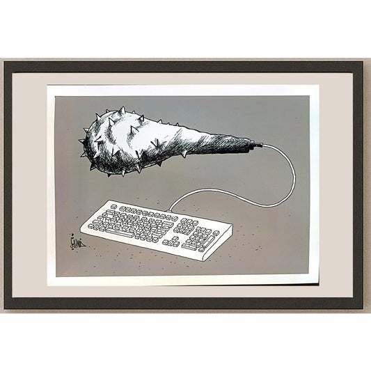 Khalid Al Hashimi 27x20cm Orijinal Karikatür BOD05572