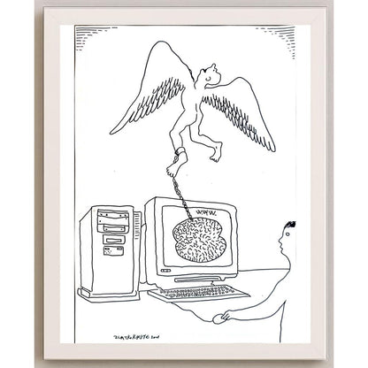 Zlatko Krstevski 25x16cm Orijinal Karikatür BOD05573