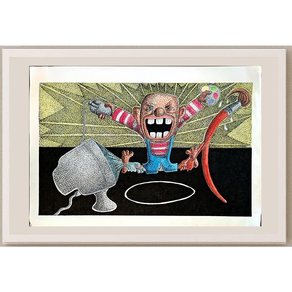 Mamdouh Hamada 33x23cm Orijinal Karikatür BOD05578