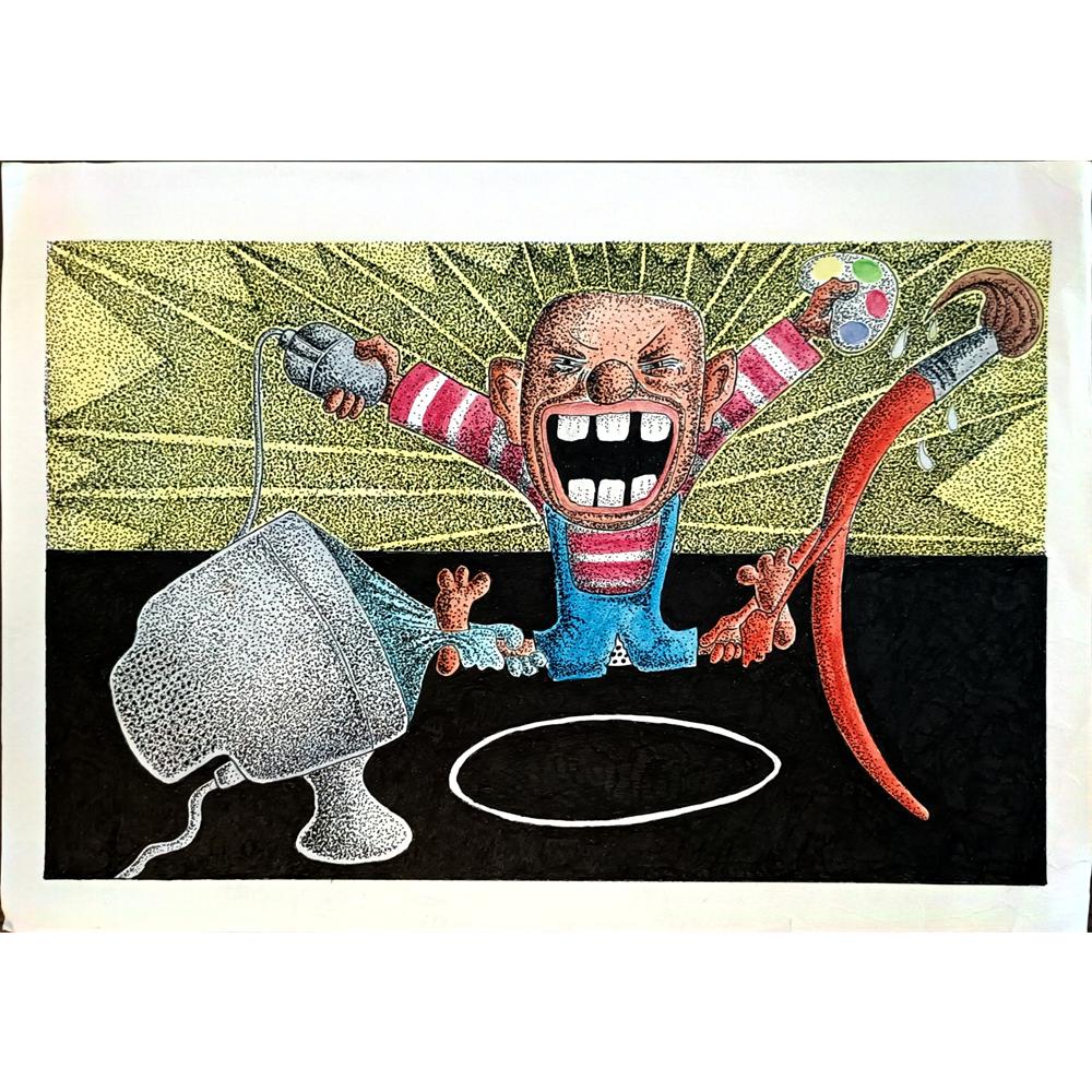 Mamdouh Hamada 33x23cm Orijinal Karikatür BOD05578