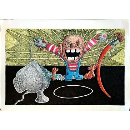 Mamdouh Hamada 33x23cm Orijinal Karikatür BOD05578