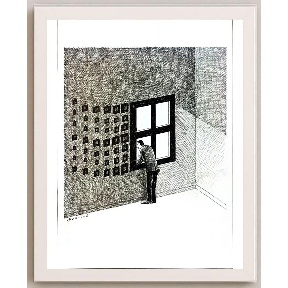 Andrejez Graniak 29x21cm Orijinal Karikatür BOD05579