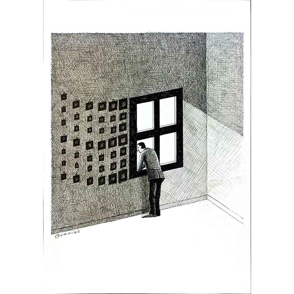 Andrejez Graniak 29x21cm Orijinal Karikatür BOD05579