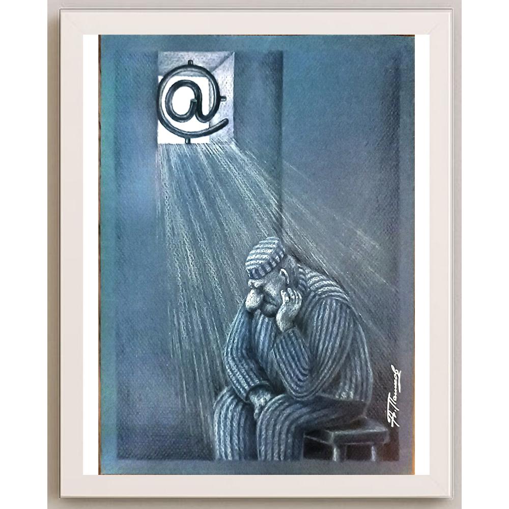 Aleksandr Pashkov 29x21cm Orijinal Karikatür BOD05593