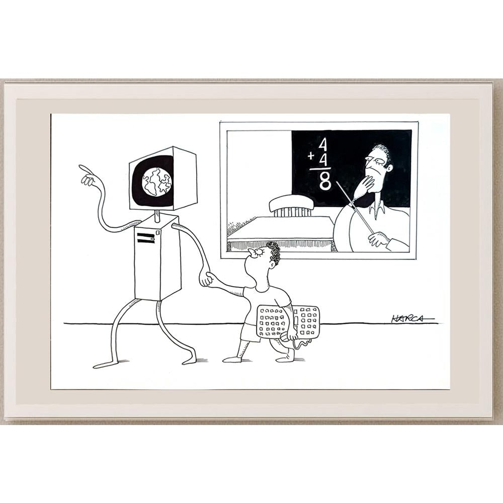 Juli Sanchis Aguado 29x21cm Orijinal Karikatür BOD05600