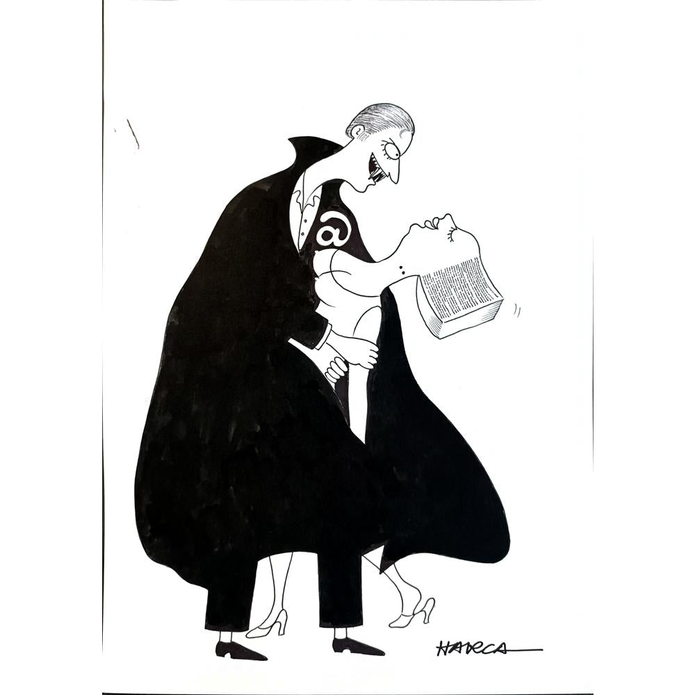 Juli Sanchis Aguado 29x21cm Orijinal Karikatür BOD05601