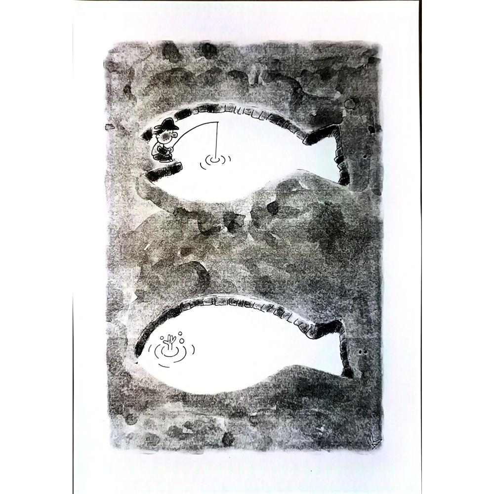 Masafumi Kikuchi 29x21cm Orijinal Karikatür BOD05607