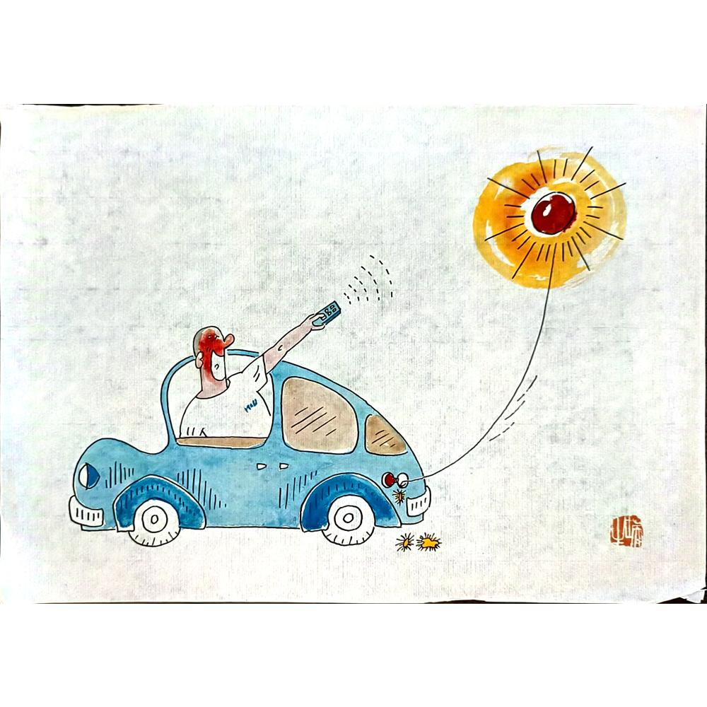 Wang Rui Sheng 29x21cm Orijinal Karikatür BOD05615