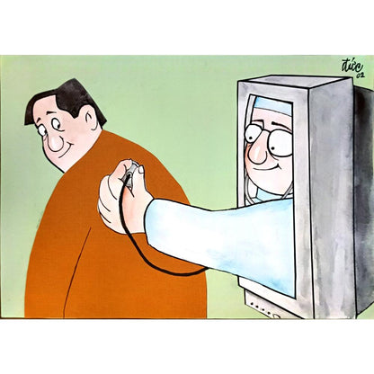 Nguyen Huu Due 29x21cm Orijinal Karikatür BOD05617