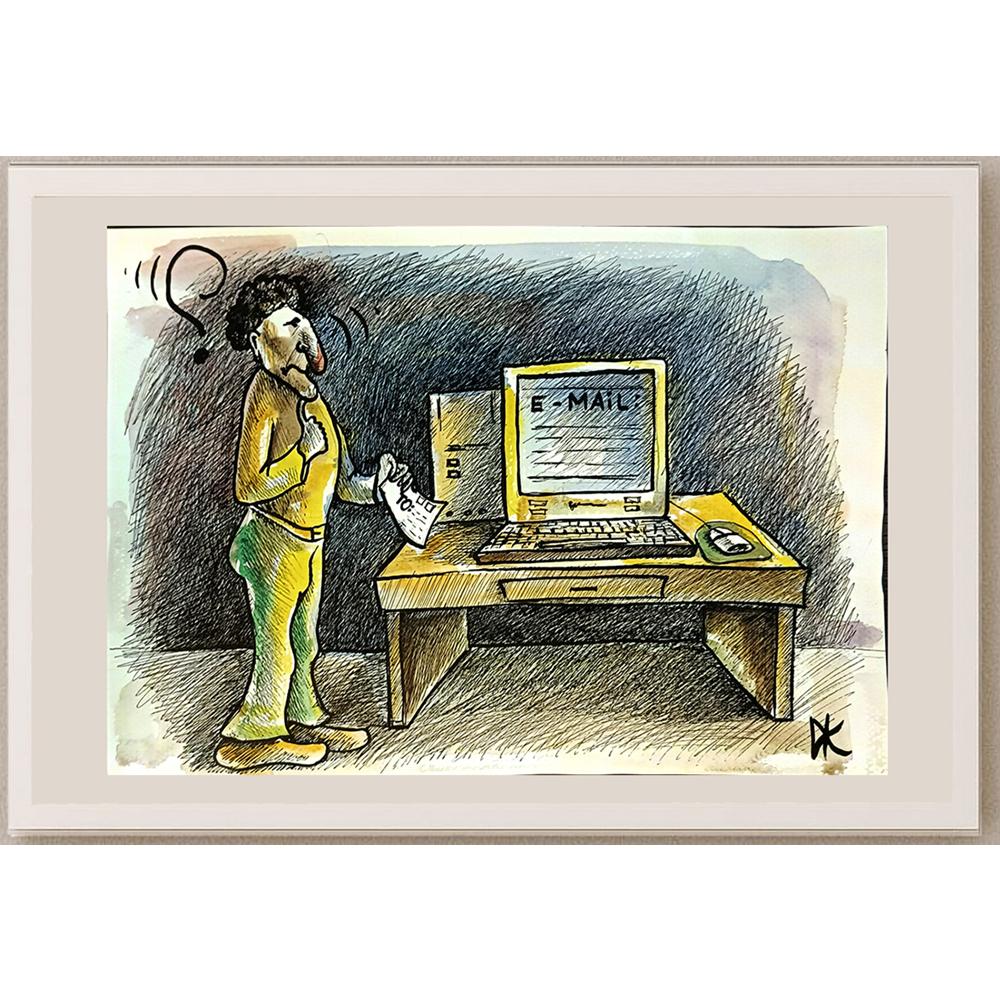 Danila Koseva 29x21cm Orijinal Karikatür BOD05620