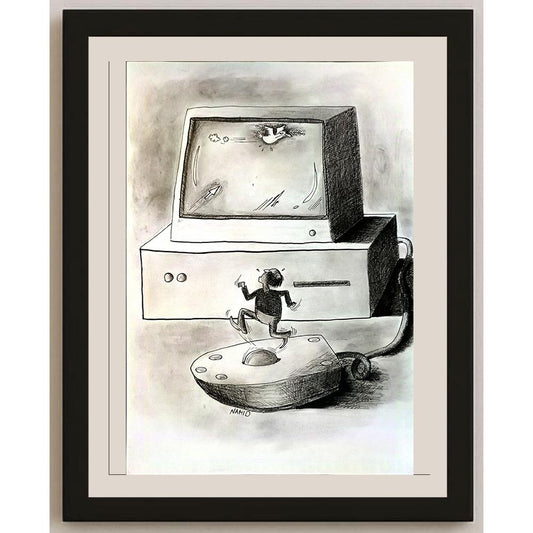 Nahid Maghdoud 29x21cm Orijinal Karikatür BOD05627