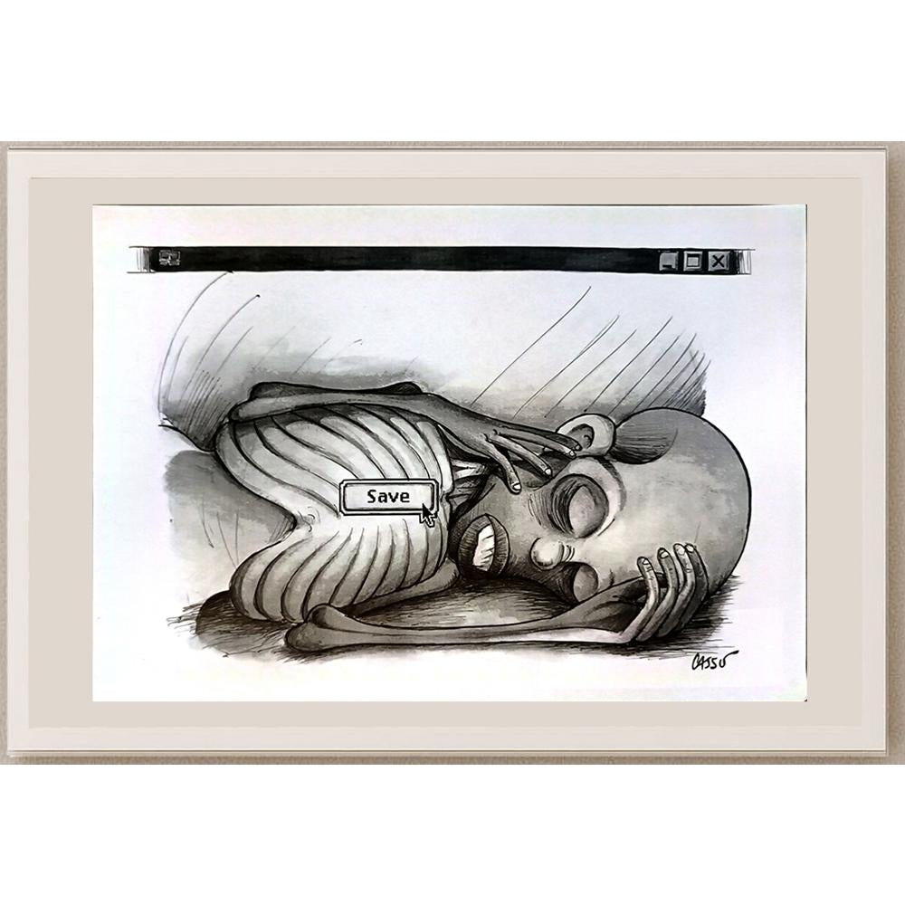 Carlos Augusto Nascimento 29x21cm Orijinal Karikatür BOD05631