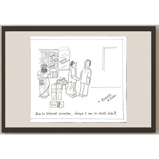 Kumuda Deshpande 28x23cm Orijinal Karikatür BOD05632