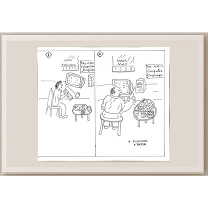 Kumuda Deshpande 28x23cm Orijinal Karikatür BOD05633