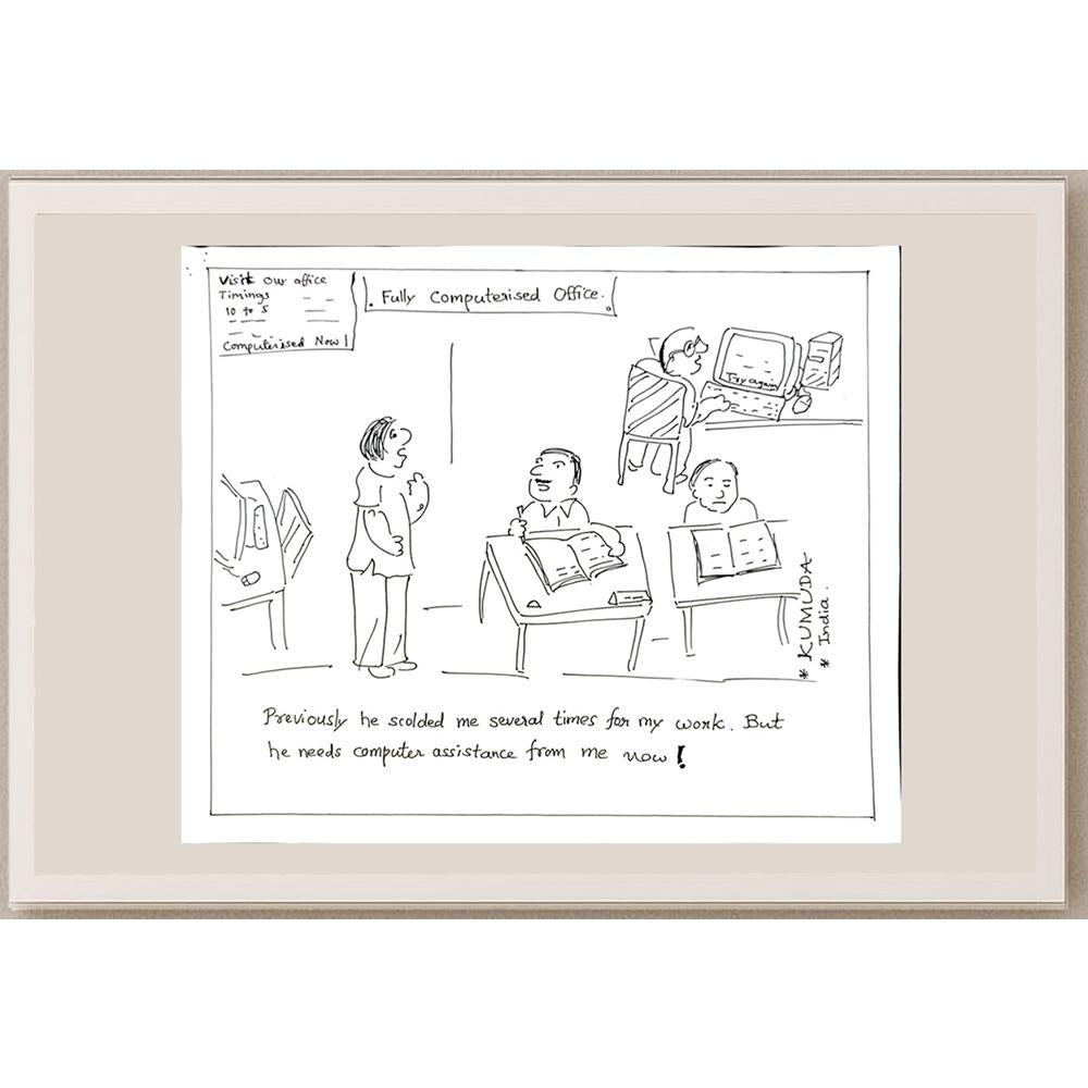Kumuda Deshpande 28x23cm Orijinal Karikatür BOD05634