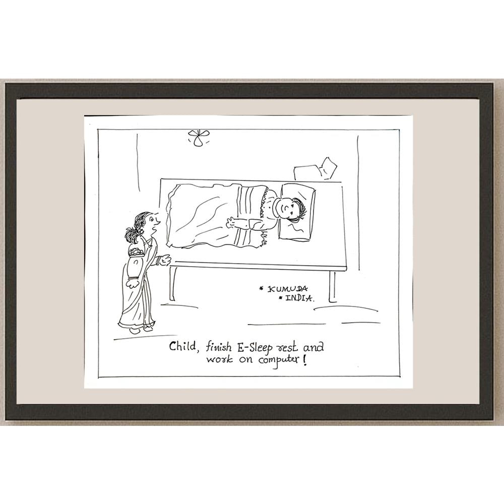 Kumuda Deshpande 28x23cm Orijinal Karikatür BOD05636