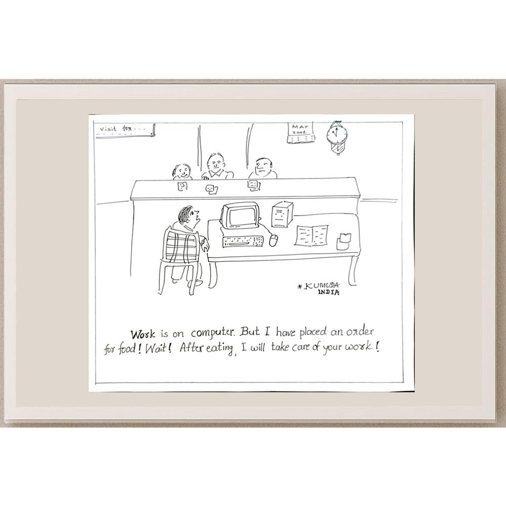 Kumuda Deshpande 28x23cm Orijinal Karikatür BOD05637