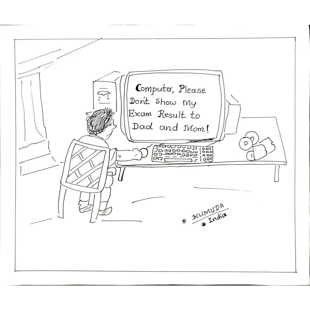 Kumuda Deshpande 28x23cm Orijinal Karikatür BOD05638