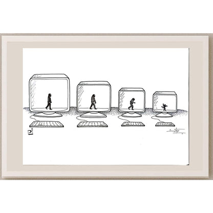 Pezhman Alipoor 29x21cm Orijinal Karikatür BOD05640