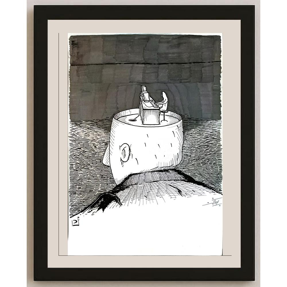 Pezhman Alipoor 29x21cm Orijinal Karikatür BOD05641