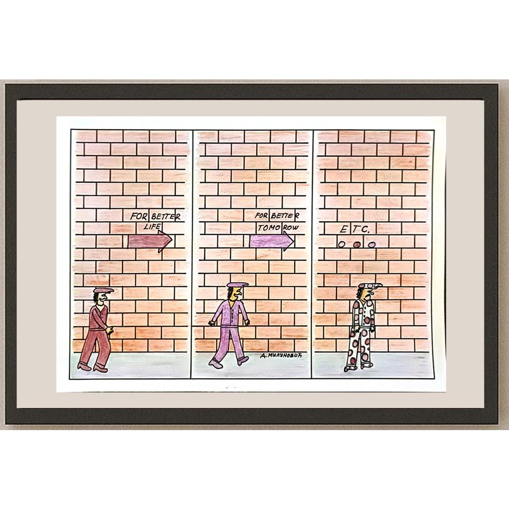 Dragan Milunovic 29x21cm Orijinal Karikatür BOD05644