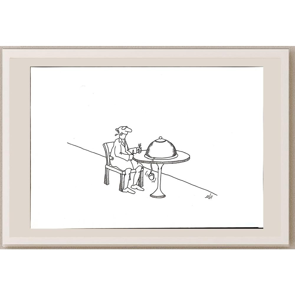 Payam Pourfalah 29x21cm Orijinal Karikatür BOD05645