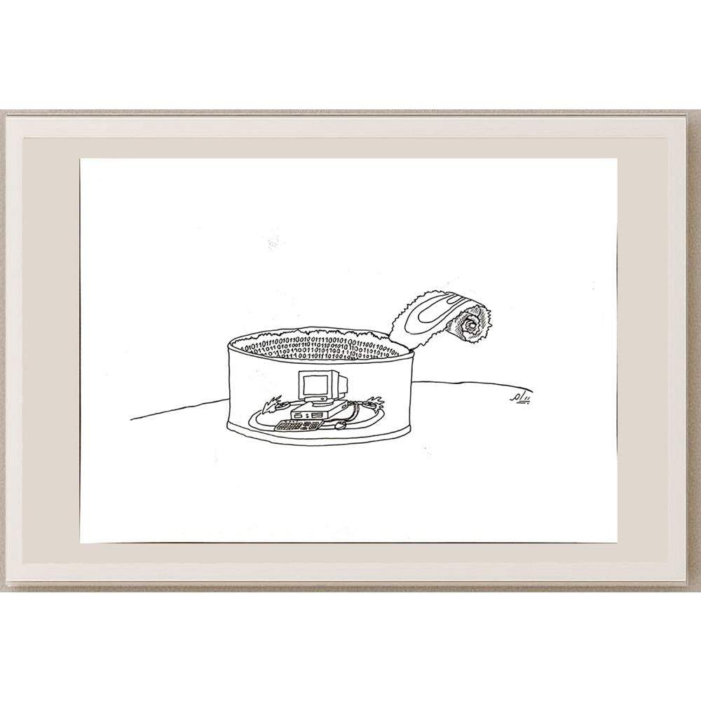 Payam Pourfalah 29x21cm Orijinal Karikatür BOD05646