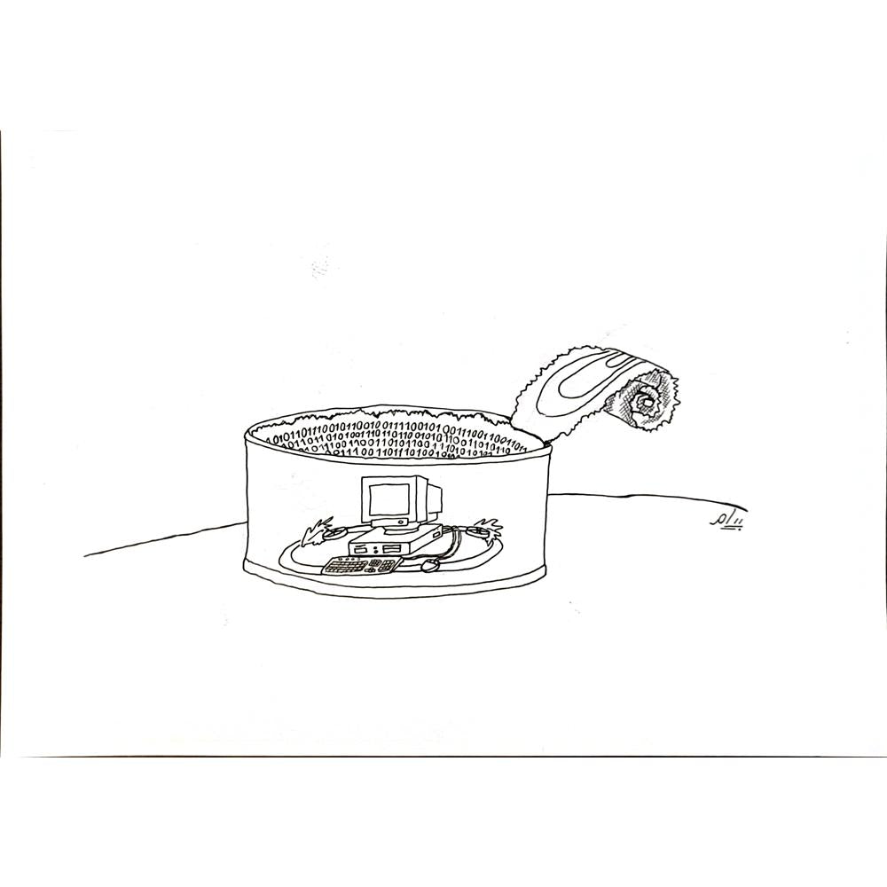 Payam Pourfalah 29x21cm Orijinal Karikatür BOD05646