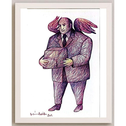 Candido Isidfo Cuenca Fuentes 21x14cm Orijinal Karikatür BOD05649