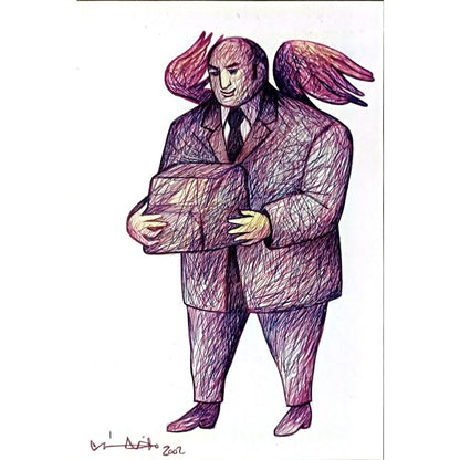 Candido Isidfo Cuenca Fuentes 21x14cm Orijinal Karikatür BOD05649