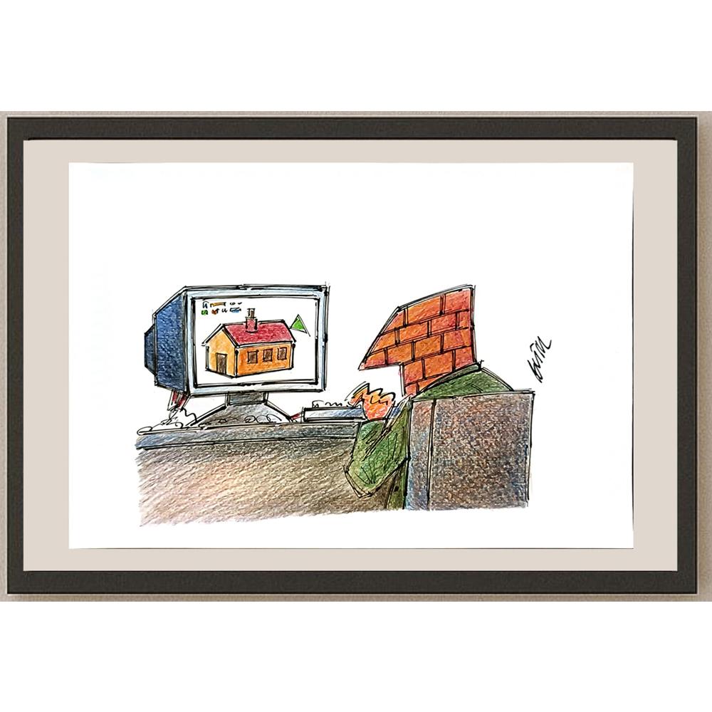 Mojtaba Galmohammadi 29x21cm Orijinal Karikatür BOD05655