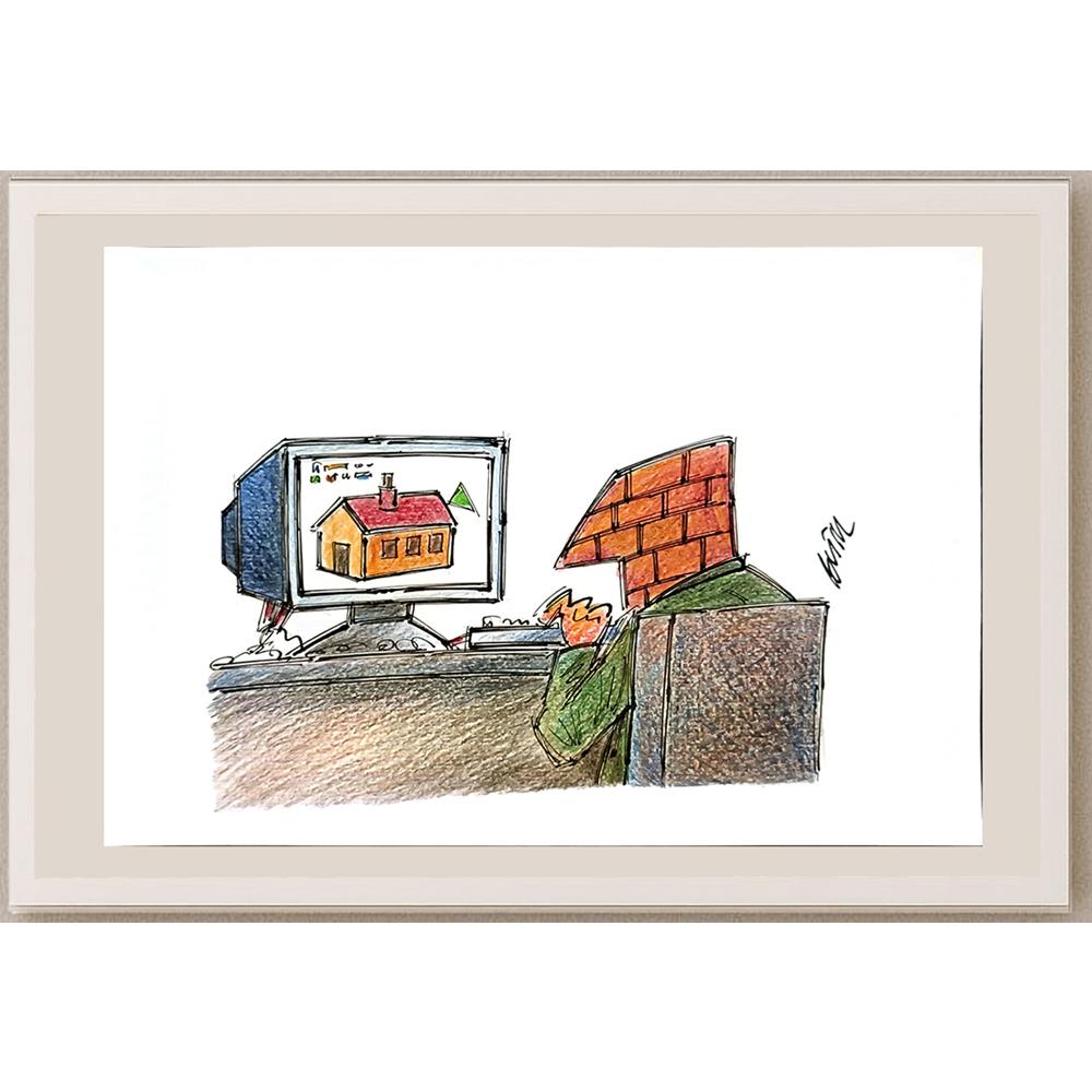 Mojtaba Galmohammadi 29x21cm Orijinal Karikatür BOD05655