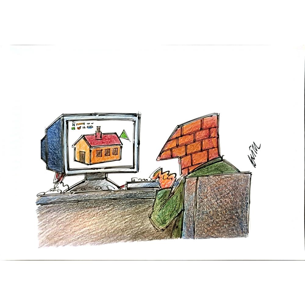 Mojtaba Galmohammadi 29x21cm Orijinal Karikatür BOD05655