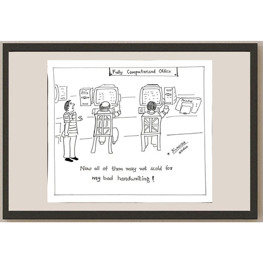 Kumuda Deshpande 28x23cm Orijinal Karikatür BOD05657