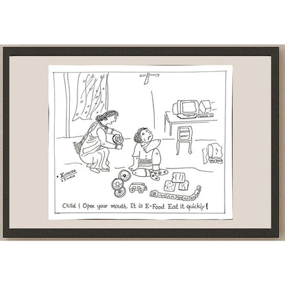 Kumuda Deshpande 28x23cm Orijinal Karikatür BOD05658