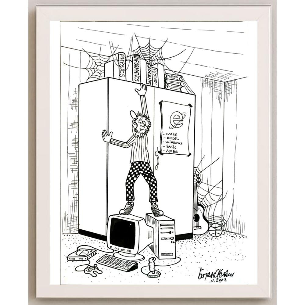 Bojan Zivic 29x21cm Orijinal Karikatür BOD05663