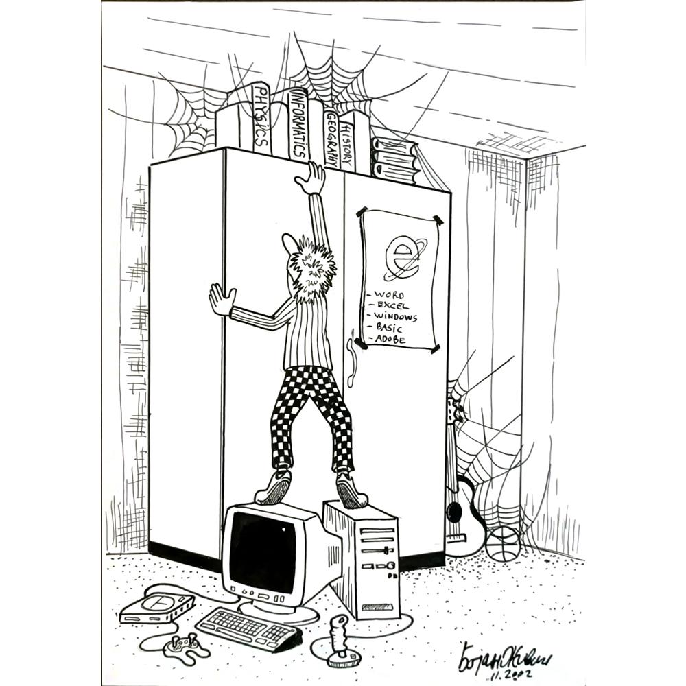 Bojan Zivic 29x21cm Orijinal Karikatür BOD05663