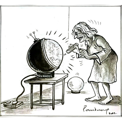 Panduranga Rau 21x19cm Orijinal Karikatür BOD05668
