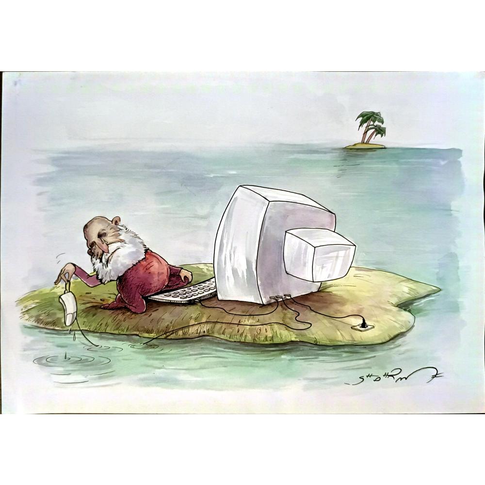 Shahram Rezaei 29x21cm Orijinal Karikatür BOD05671
