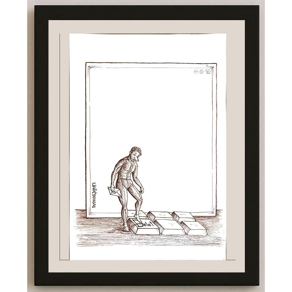 Mohammad Amin Aghaey 29x21cm Orijinal Karikatür BOD05675