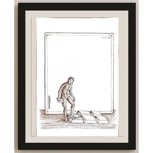 Mohammad Amin Aghaey 29x21cm Orijinal Karikatür BOD05675
